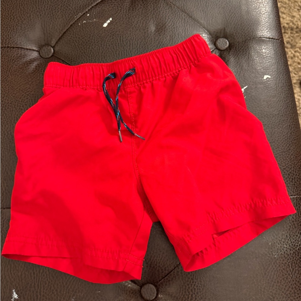 Old Navy Red Swim Trunks with Elastic Waistband